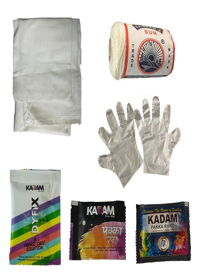 Penkraft Tie and Dye Art on Dupatta DIY Kit | Complete DIY Craft Kit for Beginners & Hobby Artists - Image 2